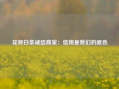 花呗白条诚信商家：信用是我们的底色