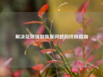 解决花呗强制恢复问题的终极指南