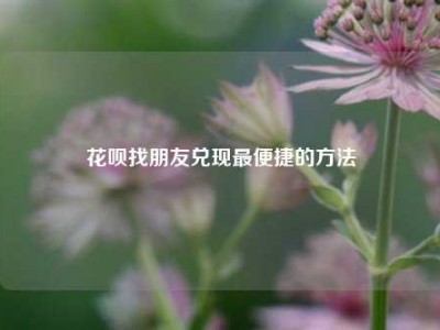 花呗找朋友兑现最便捷的方法