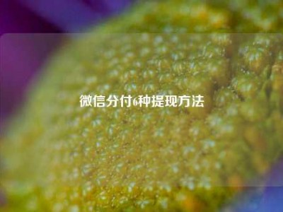 微信分付6种提现方法